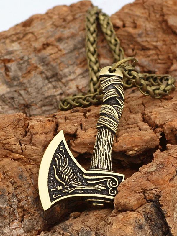 Viking Jewelry Celtic Wolf Axe Designer Men's Necklace Trendy Accessories