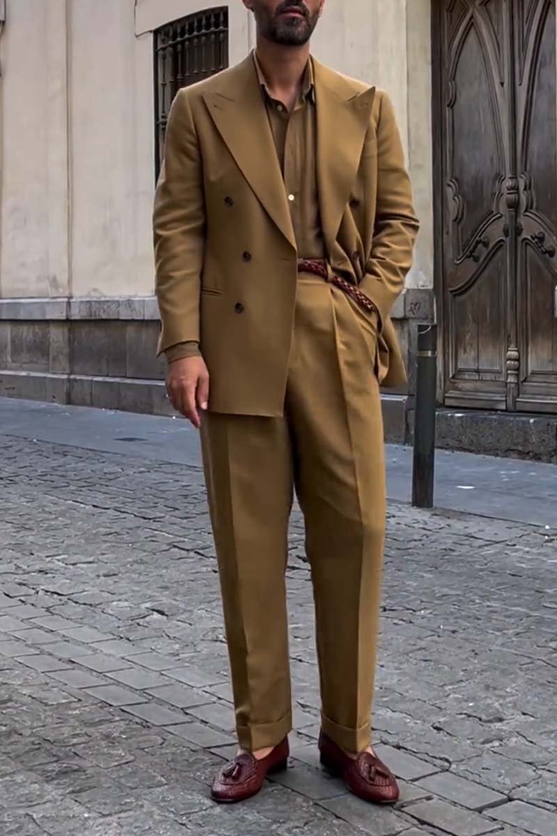 Men's casual fashion business suit two-piece set